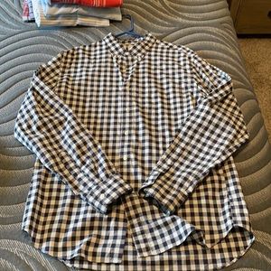 Black and white checkered button up